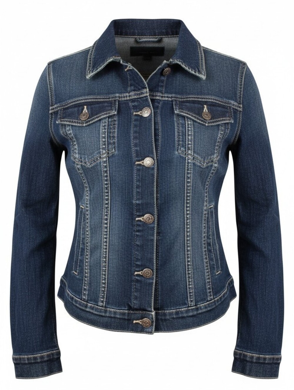 Vintage GUESS Premium Dark Wash Fitted Denim Jacket - Sm
